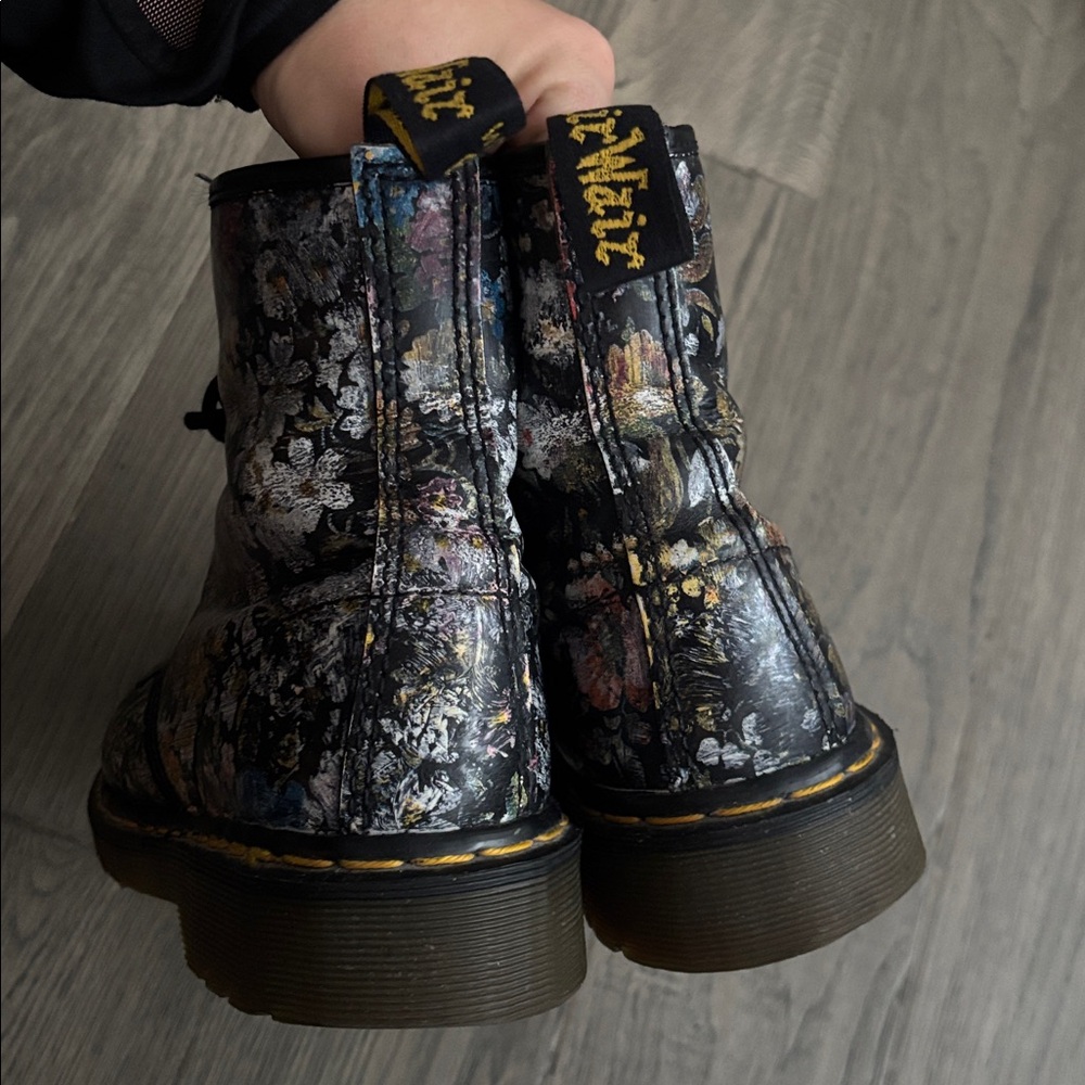 Dr. Martens Black Floral Combat Boots - Picture 9 of 12